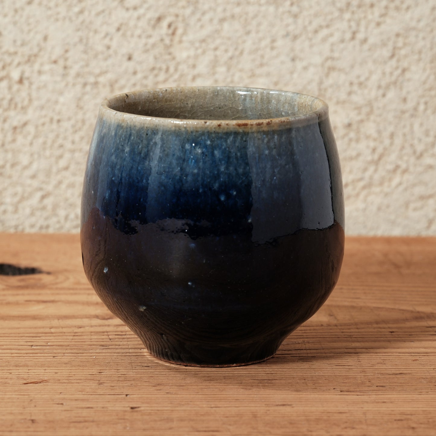 [ 田尾 明子 ] 丸マグカップ 青釉 容量約180ml 幅約11cm×高約8.5cm