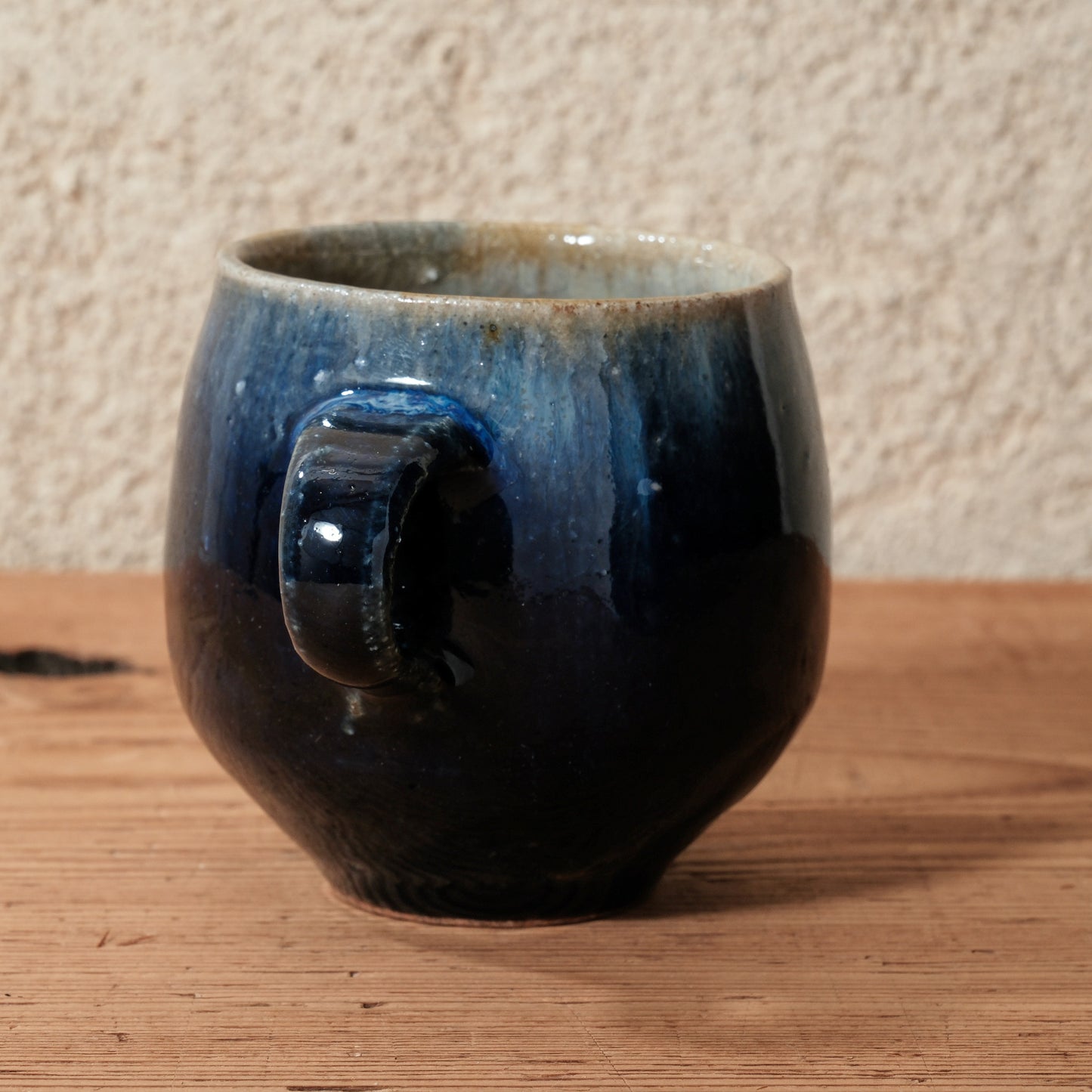 [ 田尾 明子 ] 丸マグカップ 青釉 容量約180ml 幅約11cm×高約8.5cm