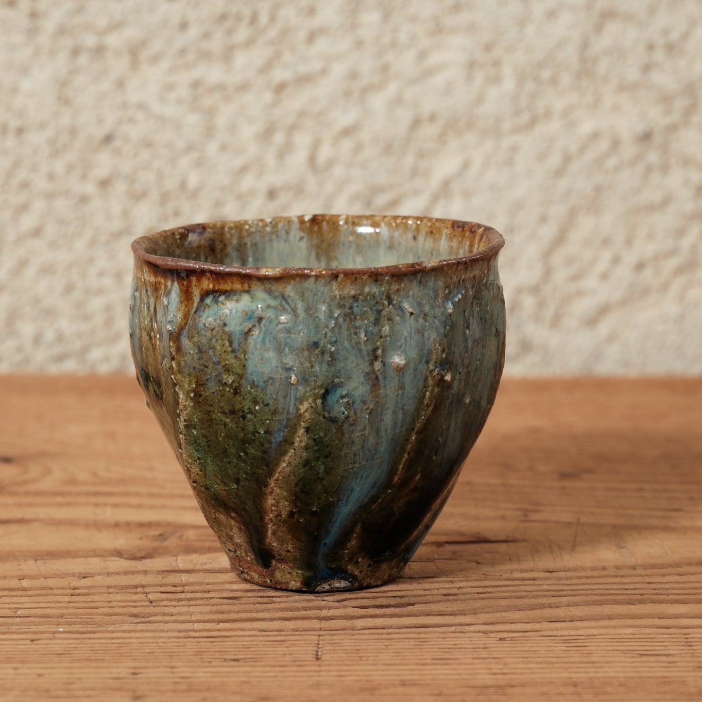 [ 田尾 明子 ] ぐい呑みS 織部 幅約6.0cm×高約5.5cm