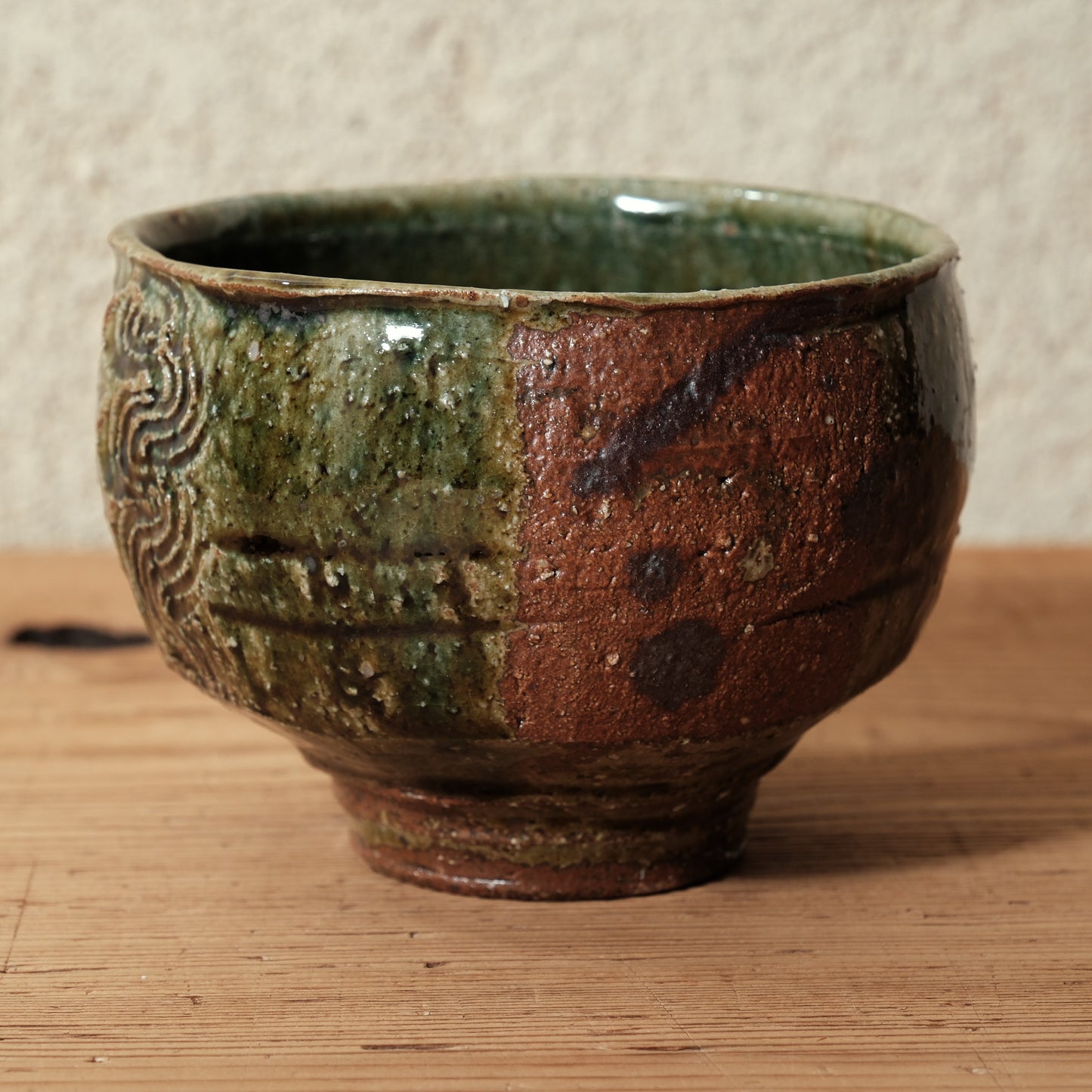 [ 田尾 明子 ] 織部抹茶碗 直径約11.7cm×高約8.5cm