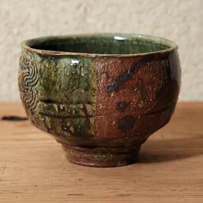 [ 田尾 明子 ] 織部抹茶碗 直径約11.7cm×高約8.5cm