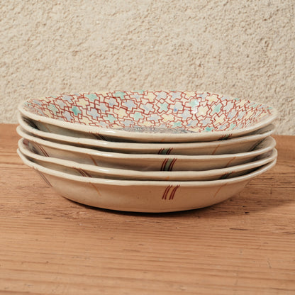 [ 加藤 喜道 ] 正方形 plate 幅約17cm 赤絵・金彩 B