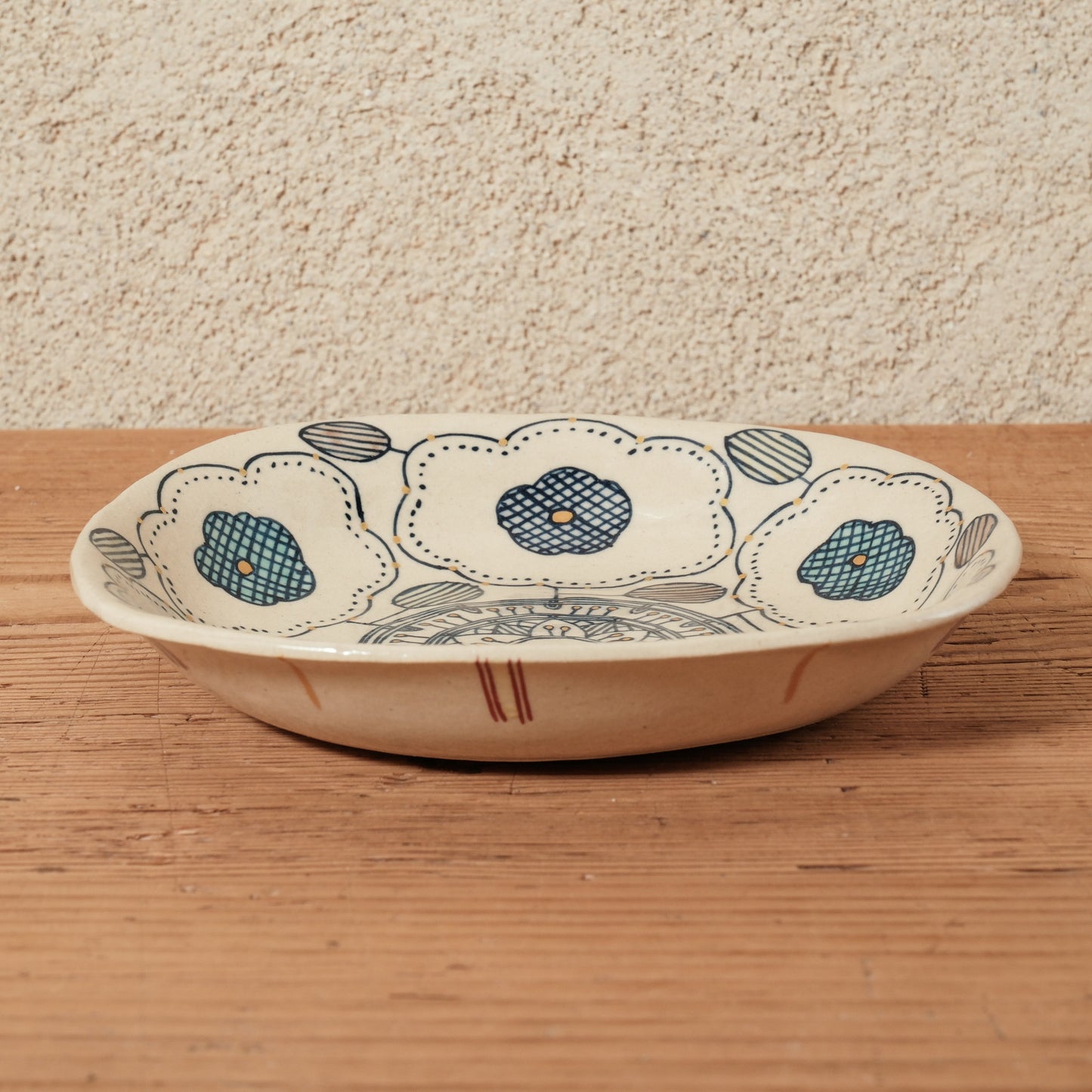 [ 加藤 喜道 ] 正方形 plate 幅約17cm 赤絵・金彩 B