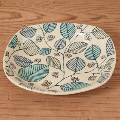 [ 加藤 喜道 ] 正方形 plate 幅約17cm 赤絵・金彩 C