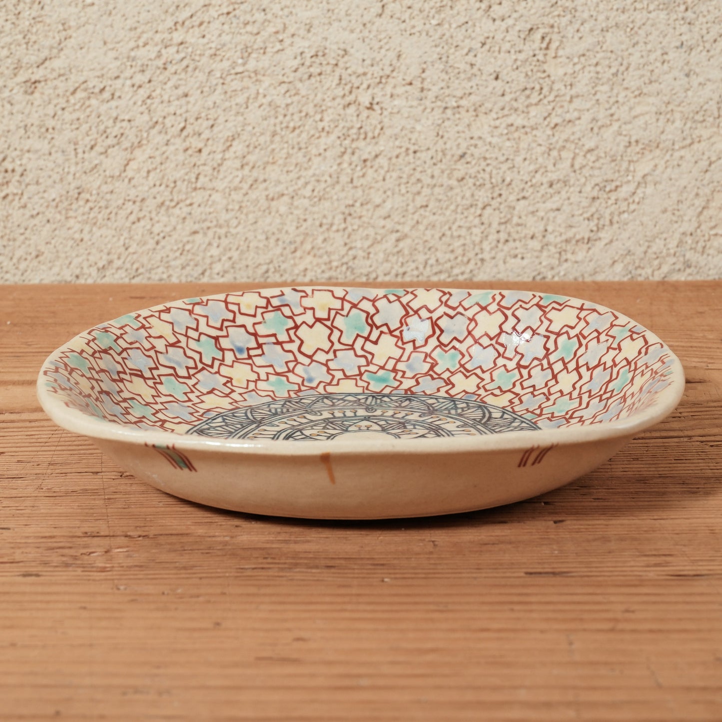 [ 加藤 喜道 ] 正方形 plate 幅約17cm 赤絵・金彩 D