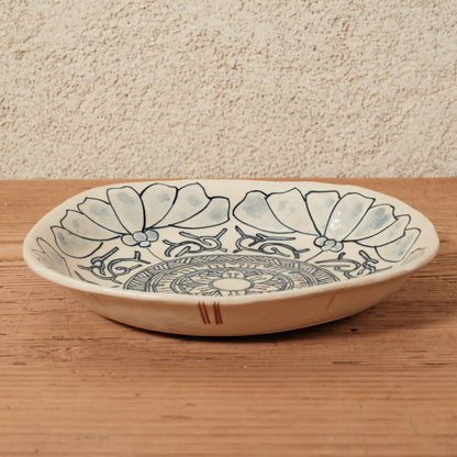 [ 加藤 喜道 ] 正方形 plate 幅約17cm 赤絵・金彩 E