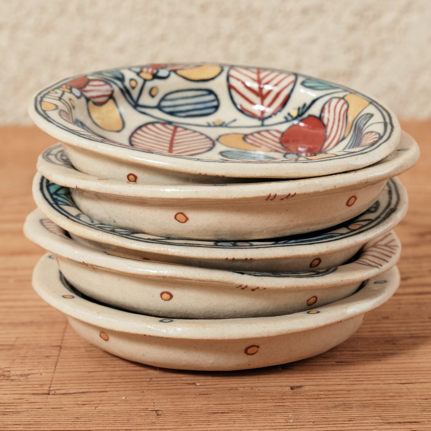 [ 加藤 喜道 ] 豆皿 直径約8.5cm 赤絵・金彩 B