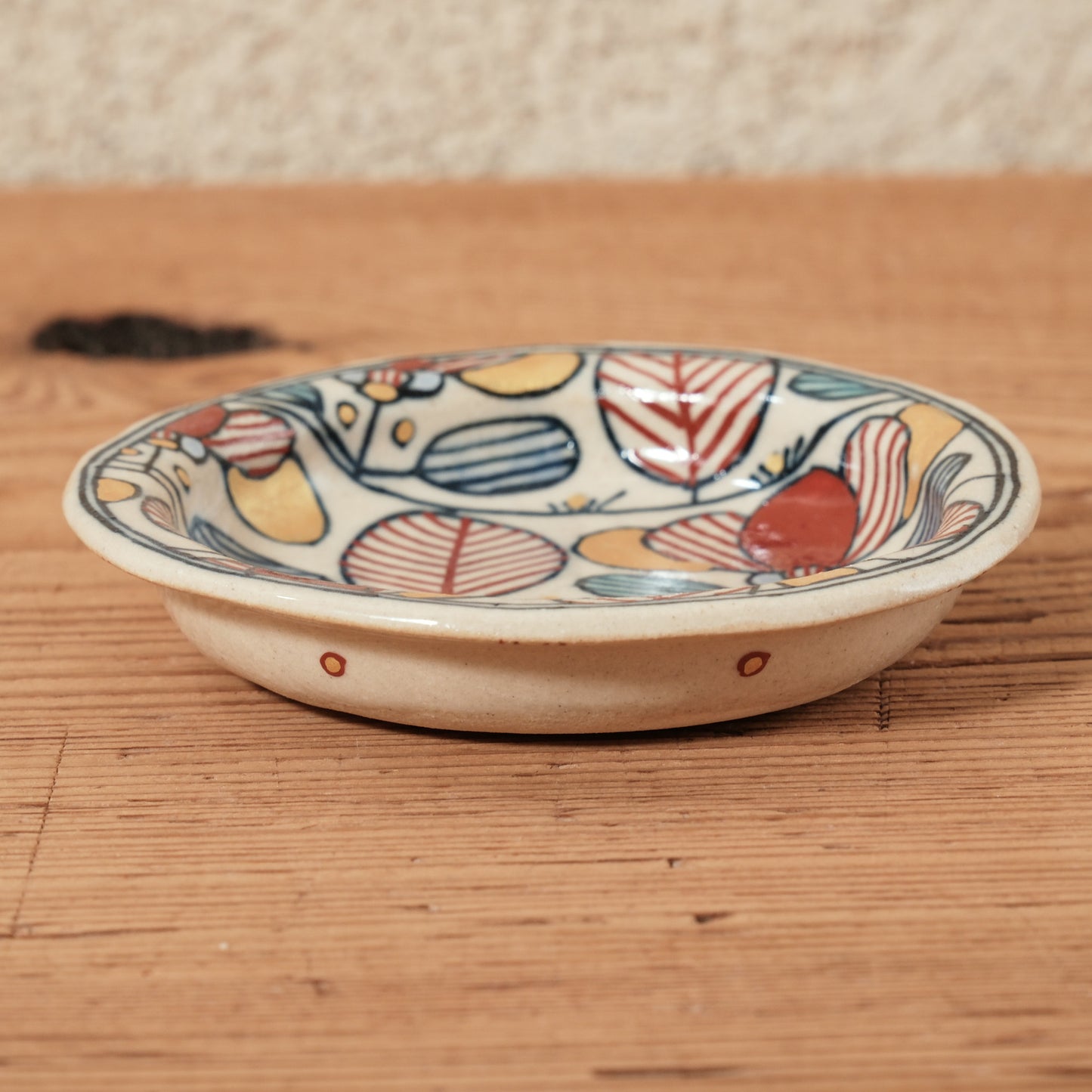 [ 加藤 喜道 ] 豆皿 直径約8.5cm 赤絵・金彩 A