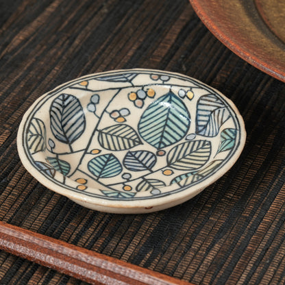 [ 加藤 喜道 ] 豆皿 直径約8.5cm 赤絵・金彩 B