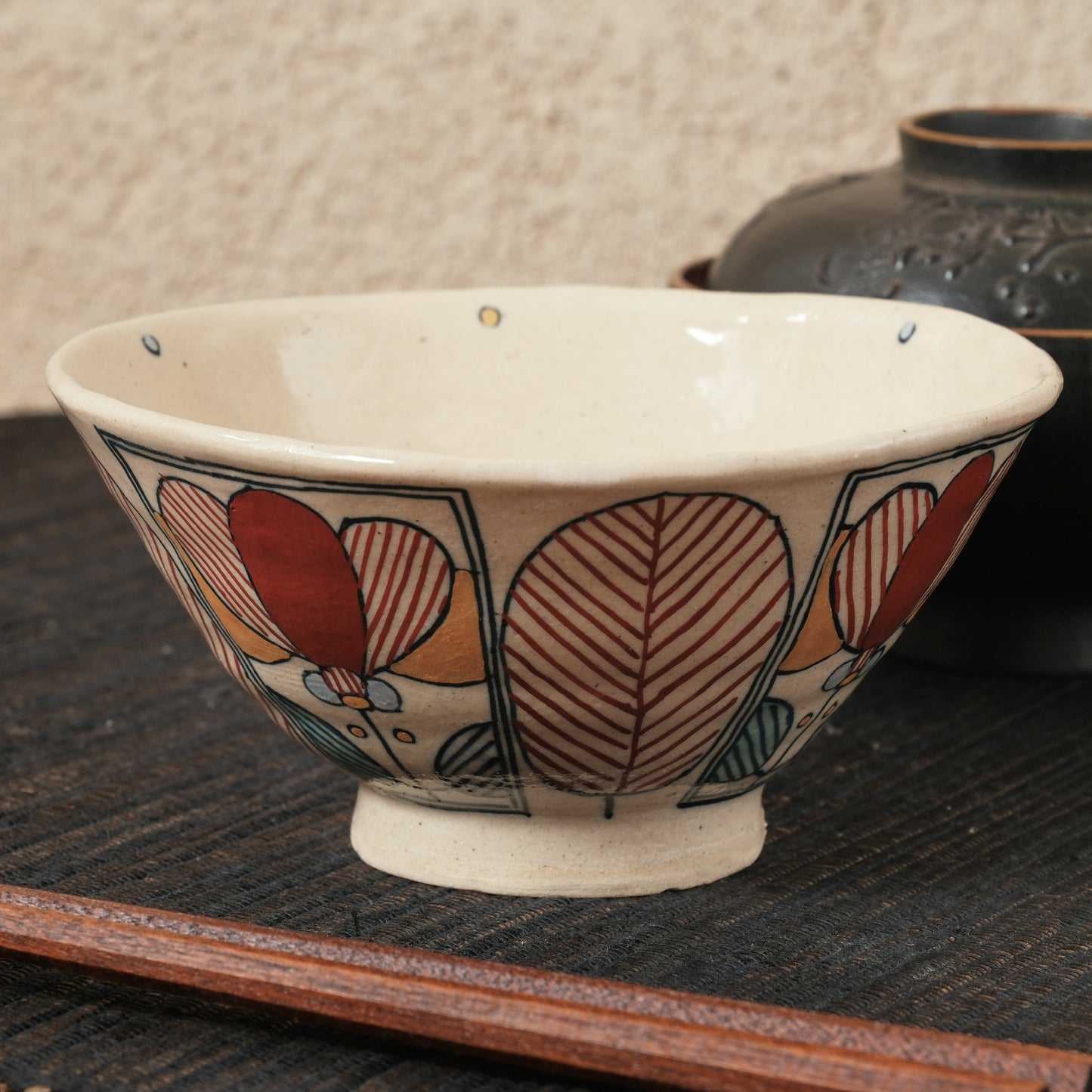 [ 加藤 喜道 ] bowl・飯茶碗 直径約13.5cm 赤絵・金彩 C