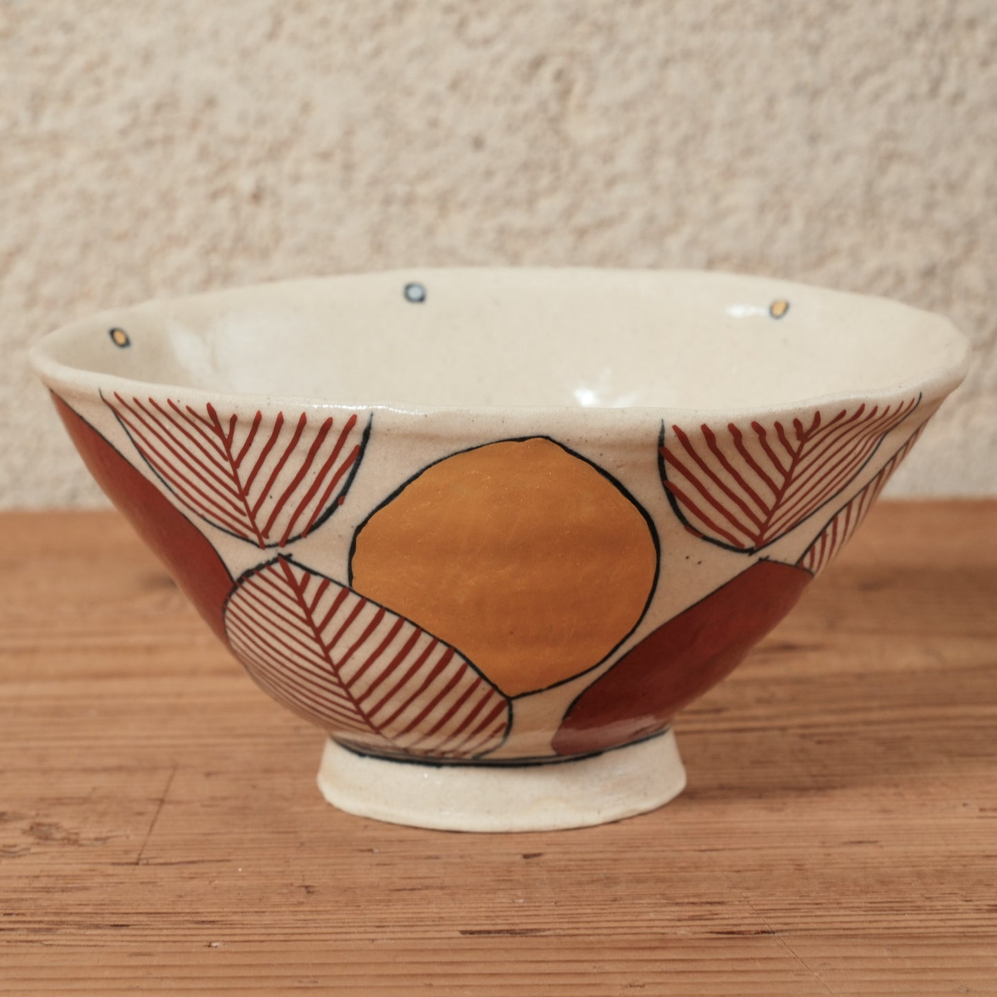 [ 加藤 喜道 ] bowl・飯茶碗 直径約13.5cm 赤絵・金彩 D