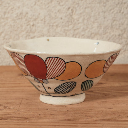 [ 加藤 喜道 ] bowl・飯茶碗 直径約13.5cm 赤絵・金彩 E