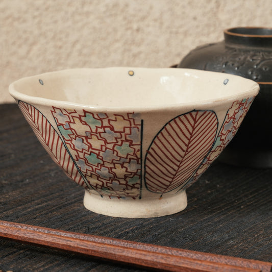[ 加藤 喜道 ] bowl・飯茶碗 直径約13.5cm 赤絵・金彩 G