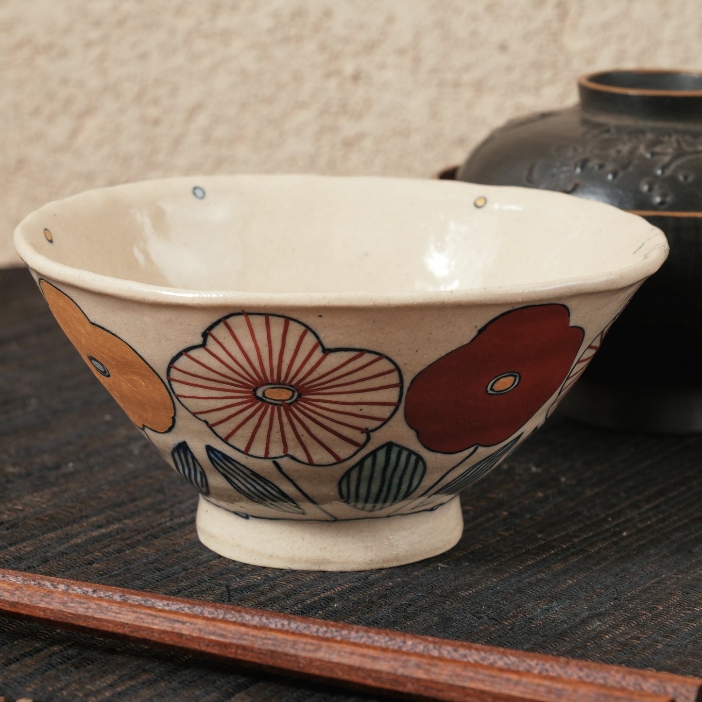 [ 加藤 喜道 ] bowl・飯茶碗 直径約13.5cm 赤絵・金彩 H