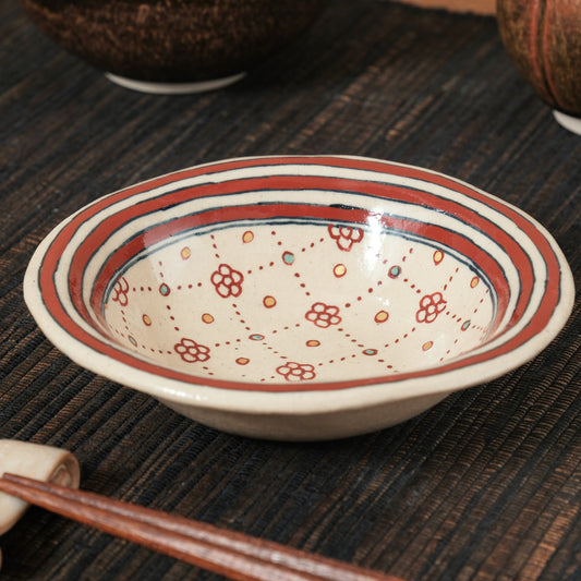 [ 加藤 喜道 ] 小鉢 直径約12cm 赤絵・金彩 A