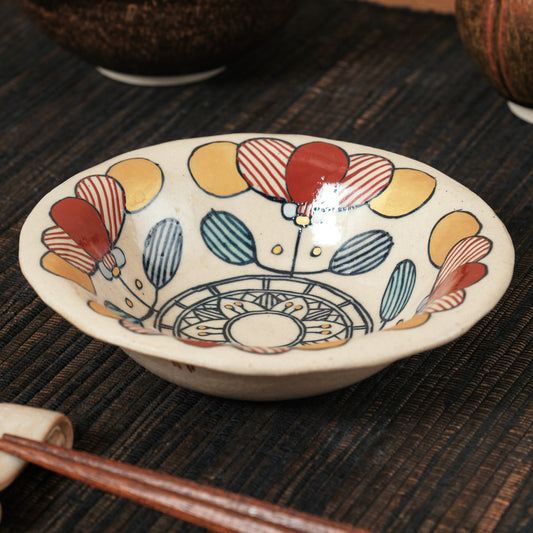 [ 加藤 喜道 ] 小鉢 直径約12cm 赤絵・金彩 B