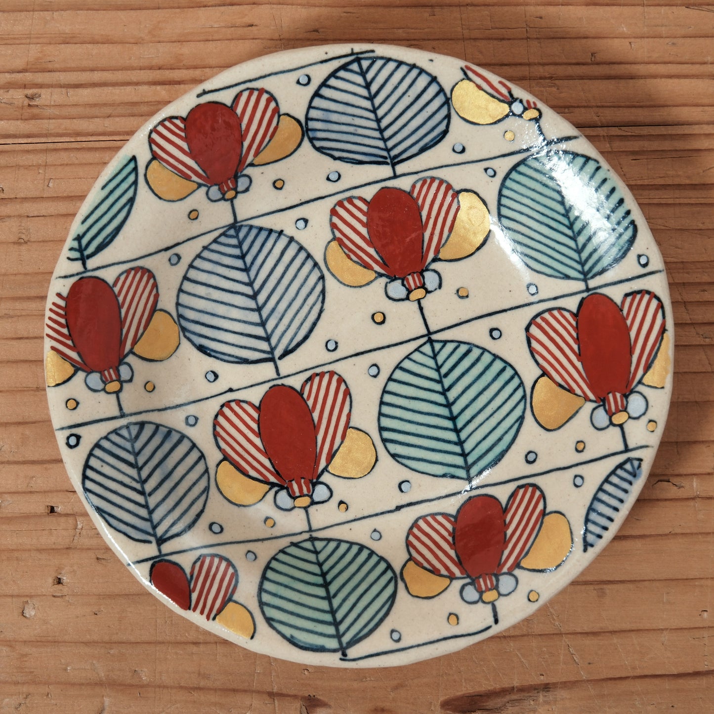 [ 加藤 喜道 ] 小鉢 直径約12.7cm 赤絵・金彩 B