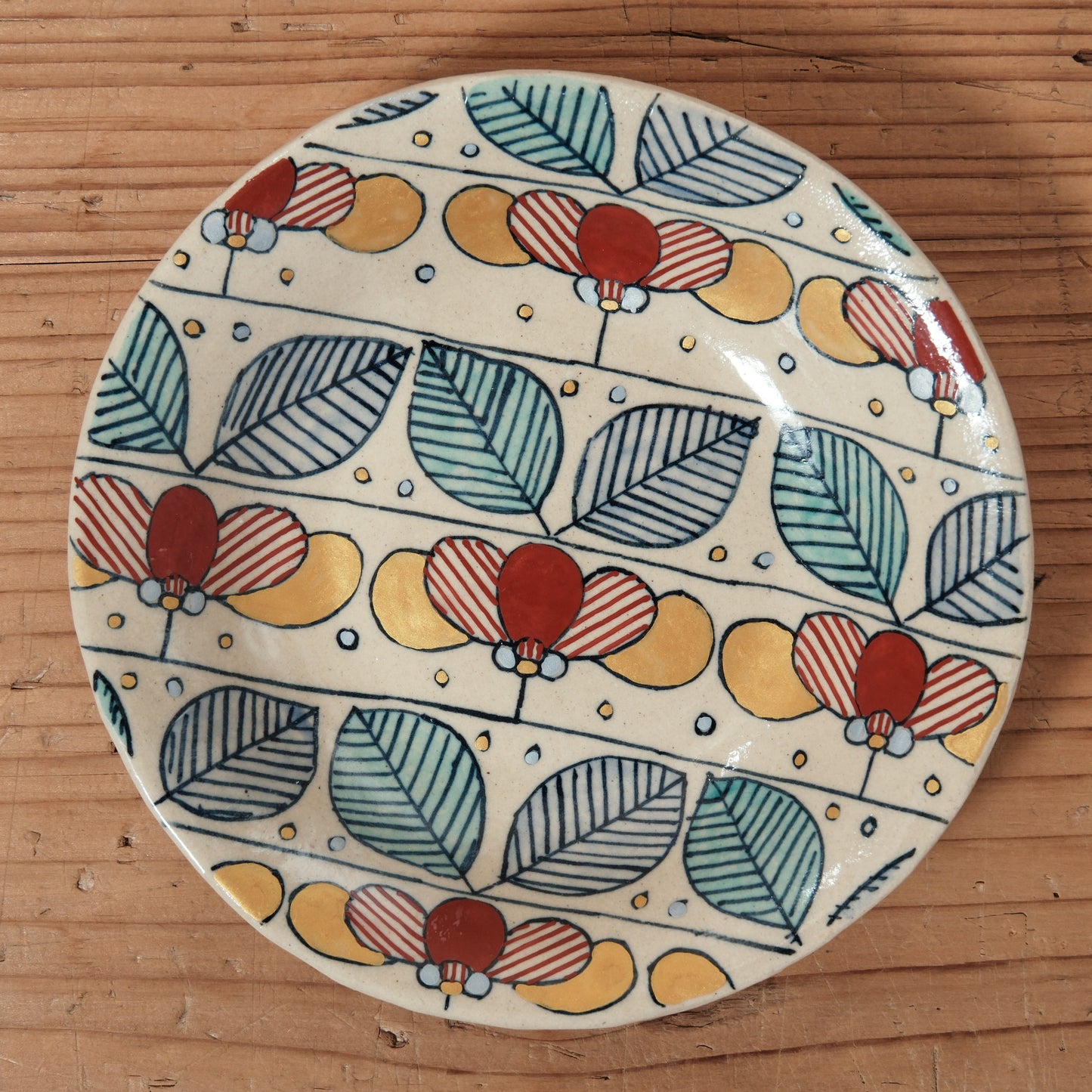 [ 加藤 喜道 ] 小鉢 直径約14.5cm 赤絵・金彩 D