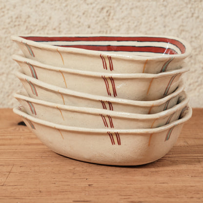 [ 加藤 喜道 ] 絵付け △小鉢 幅約12.8cm  赤絵・金彩 A