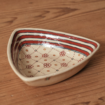 [ 加藤 喜道 ] 絵付け △小鉢 幅約12.8cm  赤絵・金彩 A