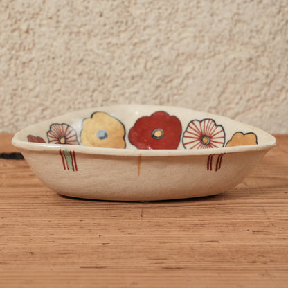 [ 加藤 喜道 ] 絵付け △小鉢 幅約12.8cm  赤絵・金彩 C