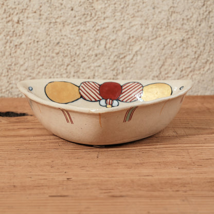 [ 加藤 喜道 ] 絵付け △小鉢 幅約12.8cm  赤絵・金彩 H