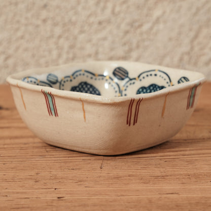 [ 加藤 喜道 ] 絵付け □小鉢 幅約8cm 赤絵・金彩 A