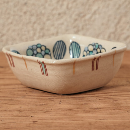 [ 加藤 喜道 ] 絵付け □小鉢 幅約8cm 赤絵・金彩 B