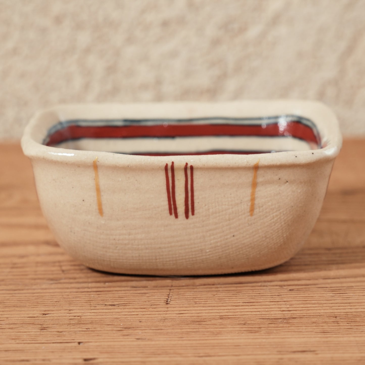 [ 加藤 喜道 ] 絵付け □小鉢 幅約8cm 赤絵・金彩 C