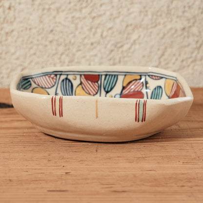 [ 加藤 喜道 ] 絵付け □小鉢 幅約11cm 赤絵・金彩 A