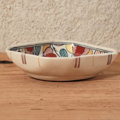 [ 加藤 喜道 ] 絵付け □小鉢 幅約11cm 赤絵・金彩 A