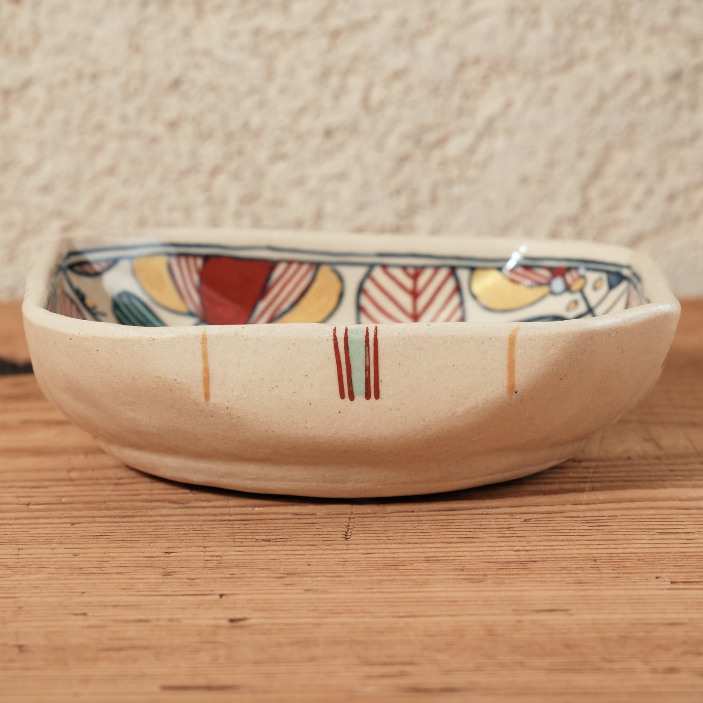 [ 加藤 喜道 ] 絵付け □小鉢 幅約11cm 赤絵・金彩 A