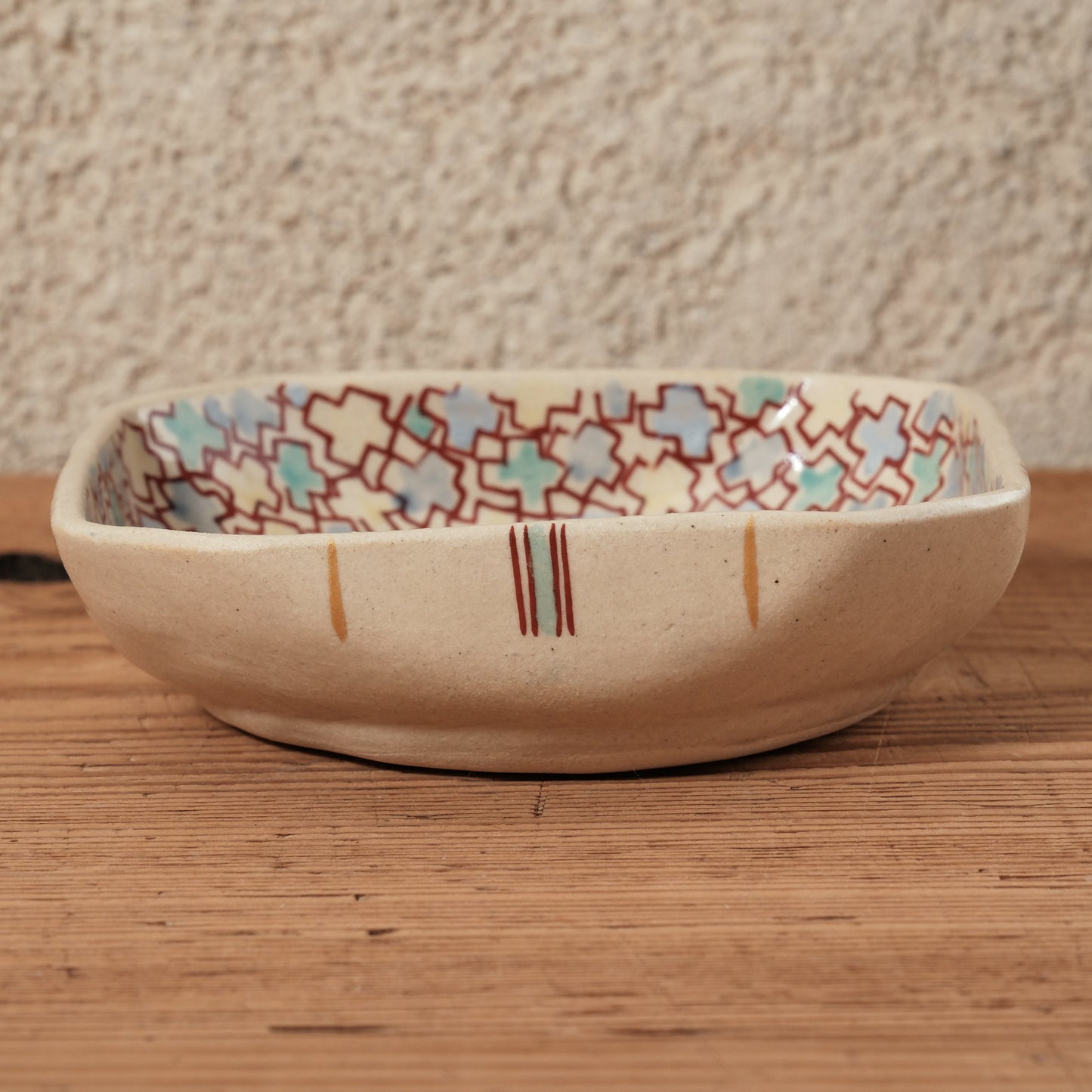 [ 加藤 喜道 ] 絵付け □小鉢 幅約11cm 赤絵・金彩 C