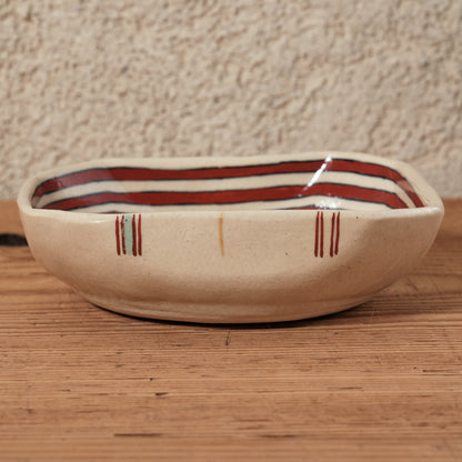 [ 加藤 喜道 ] 絵付け □小鉢 幅約11cm 赤絵・金彩 D