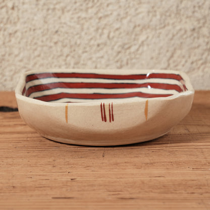 [ 加藤 喜道 ] 絵付け □小鉢 幅約11cm 赤絵・金彩 D