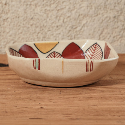 [ 加藤 喜道 ] 絵付け □小鉢 幅約11cm 赤絵・金彩 E