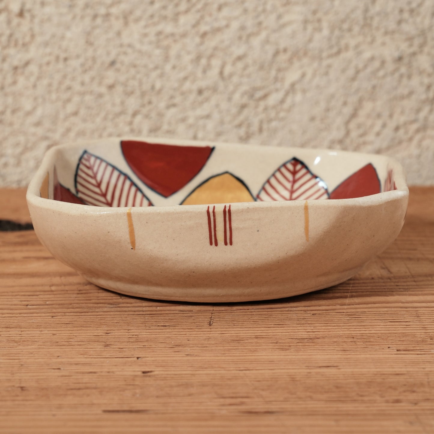 [ 加藤 喜道 ] 絵付け □小鉢 幅約11cm 赤絵・金彩 E