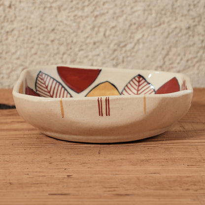 [ 加藤 喜道 ] 絵付け □小鉢 幅約11cm 赤絵・金彩 E