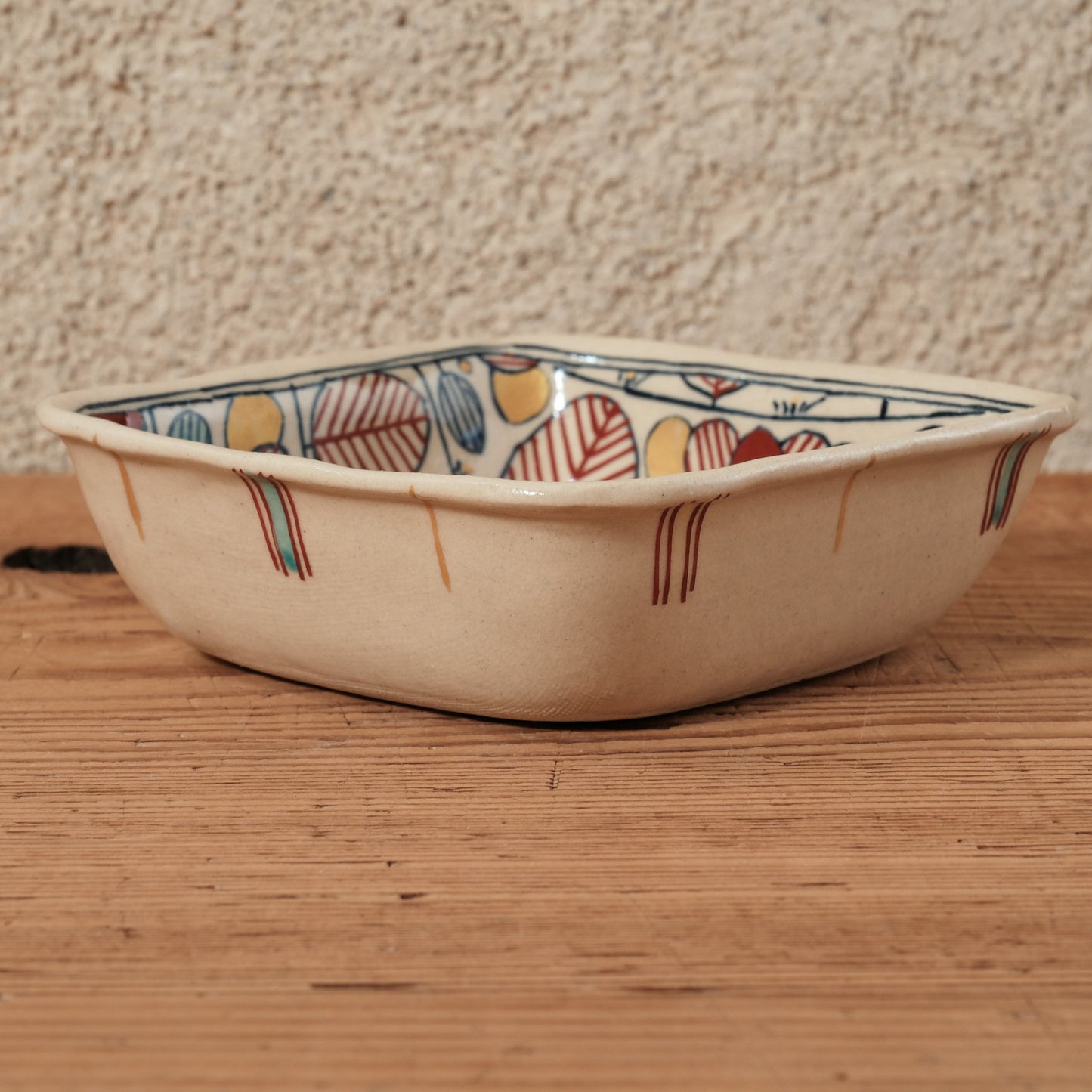 [ 加藤 喜道 ] 絵付け □小鉢 幅約11.5cm 赤絵・金彩 B