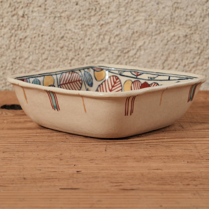 [ 加藤 喜道 ] 絵付け □小鉢 幅約11.5cm 赤絵・金彩 B