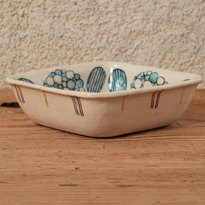 [ 加藤 喜道 ] 絵付け □小鉢 幅約11.5cm 赤絵・金彩 D