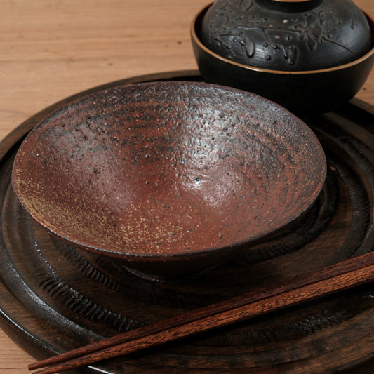 [ てしま島苑 ] 島茶わん   背高泡立草釉