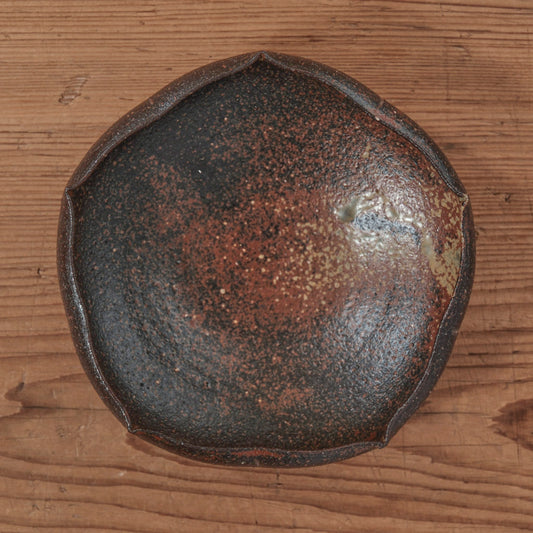 [ てしま島苑 ] 花ドラ鉢  5辺 背高泡立草釉