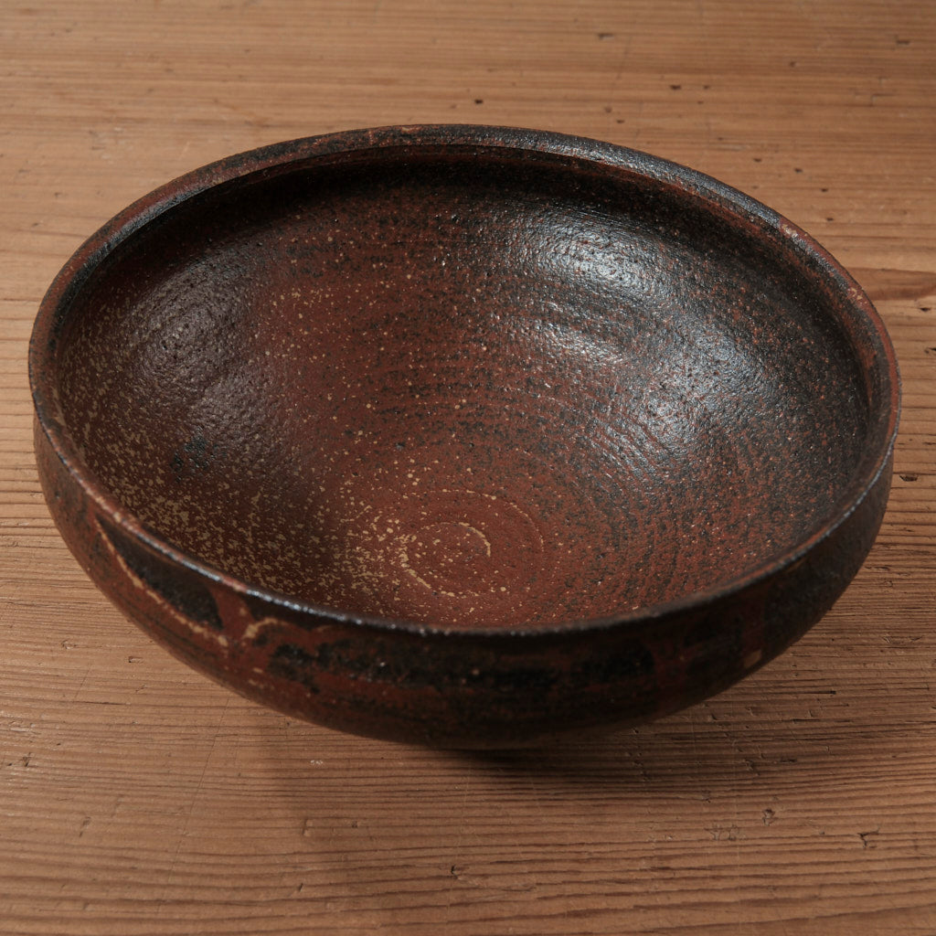 [ てしま島苑 ] フチドラ鉢 背高泡立草釉