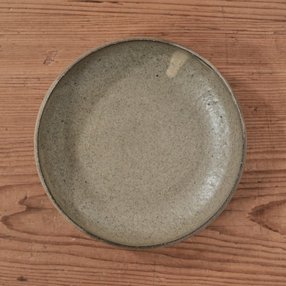 [ てしま島苑 ] 丸平皿 とびかんな 竹釉