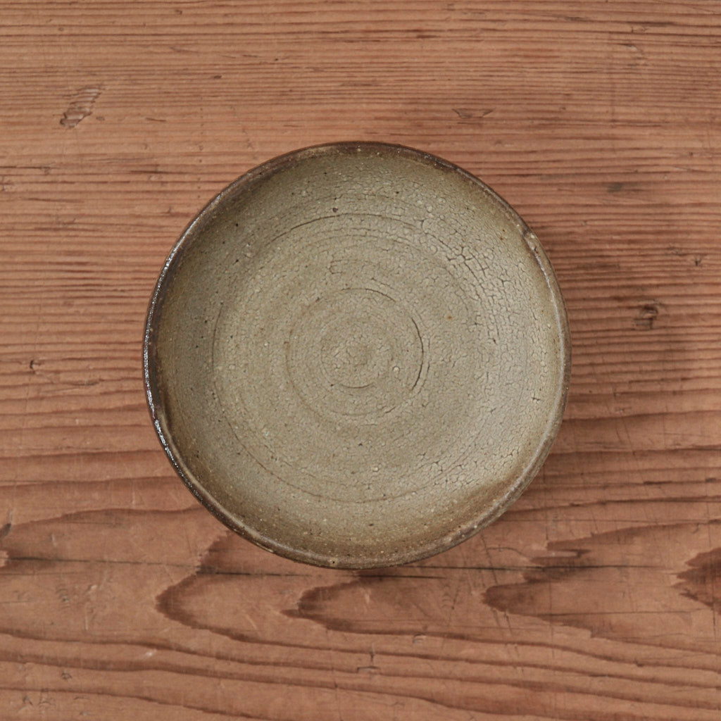 [ てしま島苑 ] 高高台皿（小） ひまわり釉