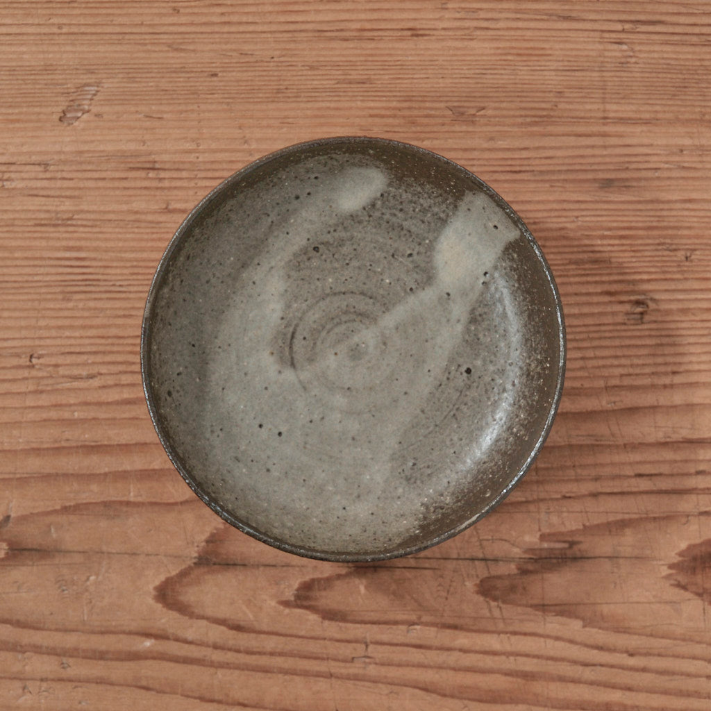 [ てしま島苑 ] 高高台皿（小） ひまわり釉