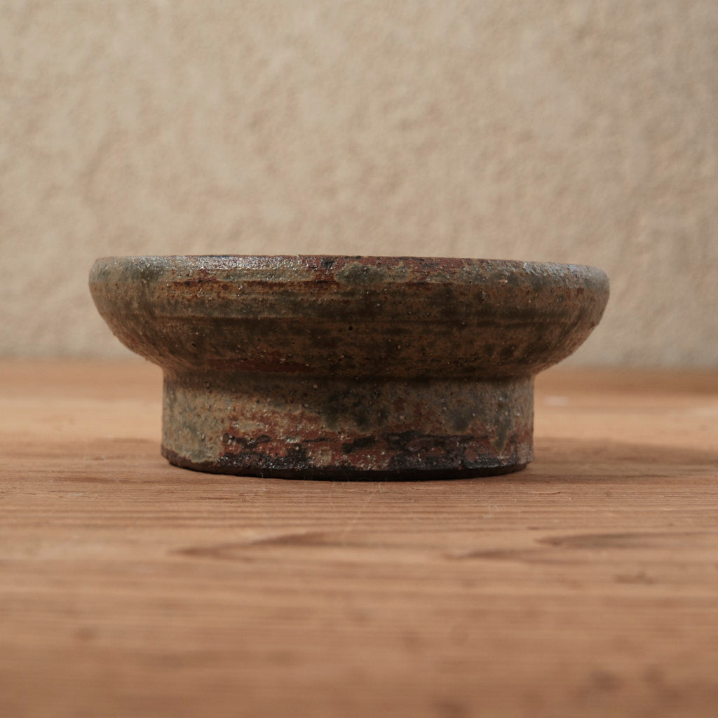 [ てしま島苑 ] 高高台皿（小） 空豆釉