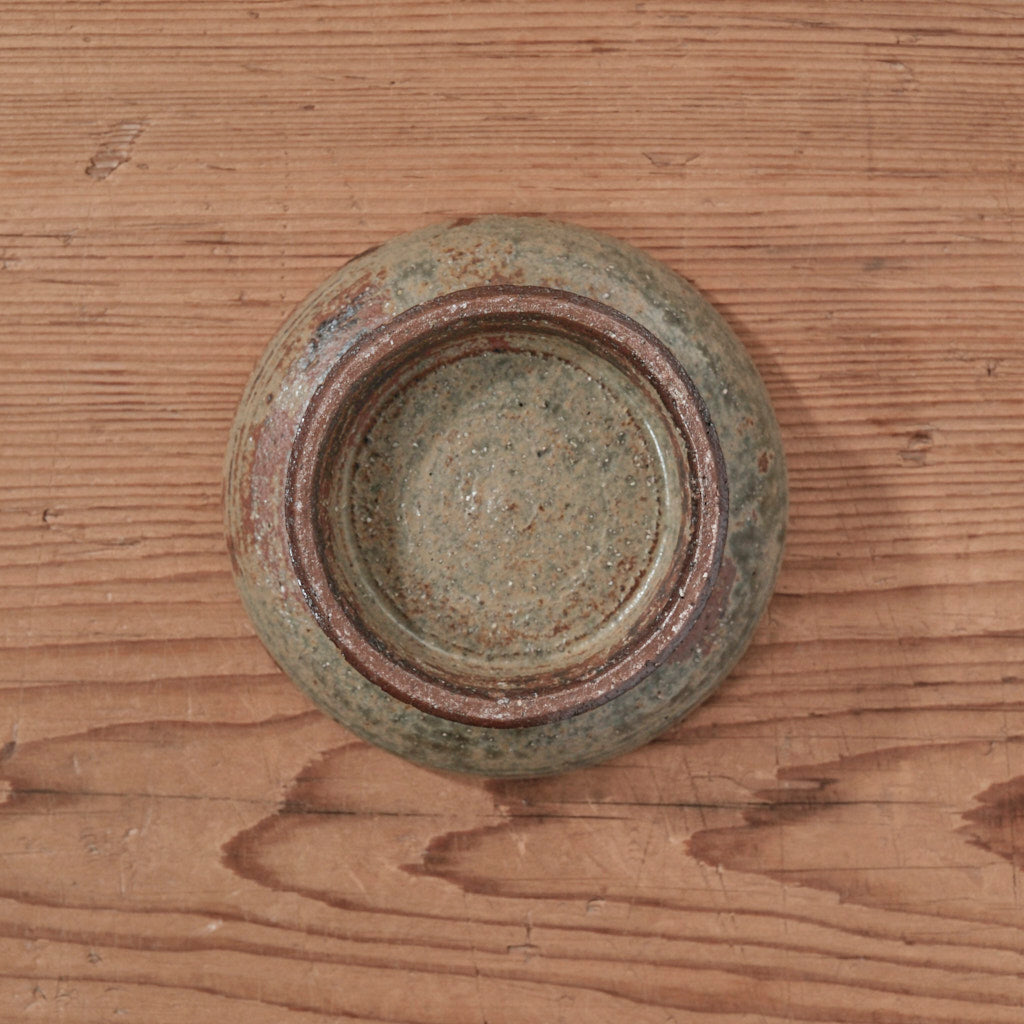 [ てしま島苑 ] 高高台皿（小） 空豆釉