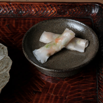 [ てしま島苑 ] 高高台皿（小） 香川本鷹唐辛子釉